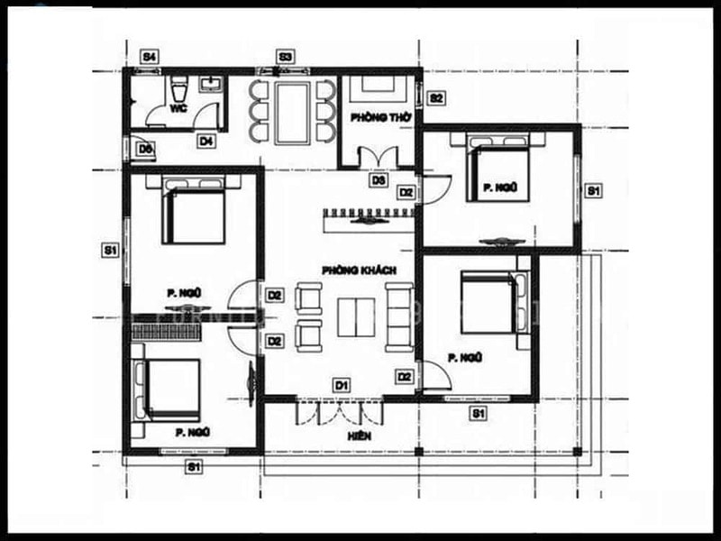 bản thiết kế nhà vườn 4 phòng ngủ
