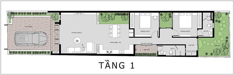 bản thiết kế nhà vườn 4 phòng ngủ