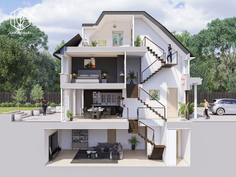 thiết kế nhà vườn 10x20m