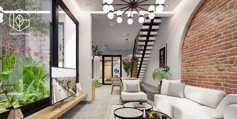 thiết kế nhà 5x20m có sân vườn