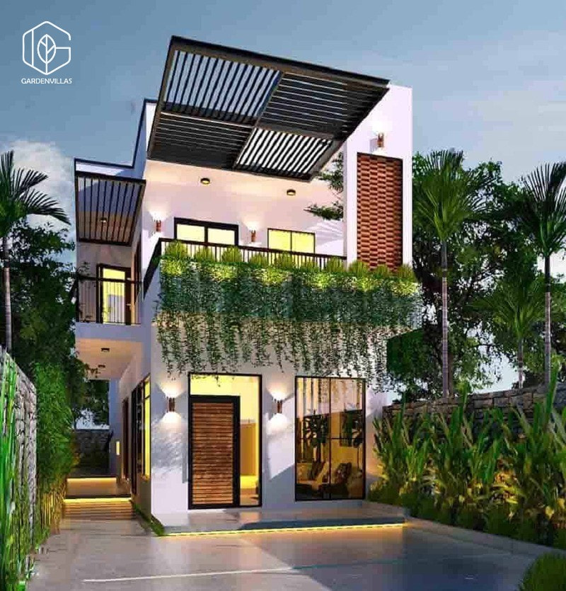 thiết kế nhà 5x20m có sân vườn