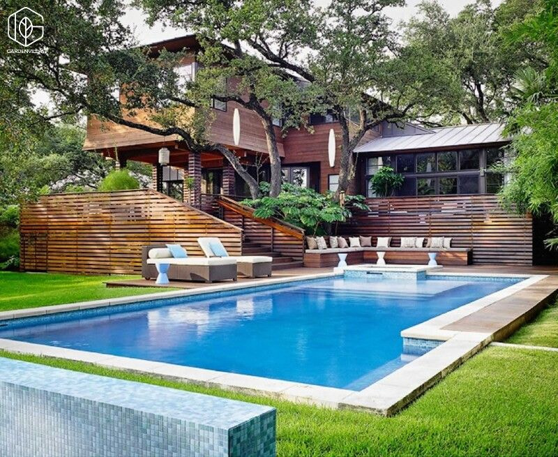 thiết kế nhà gỗ sân vườn