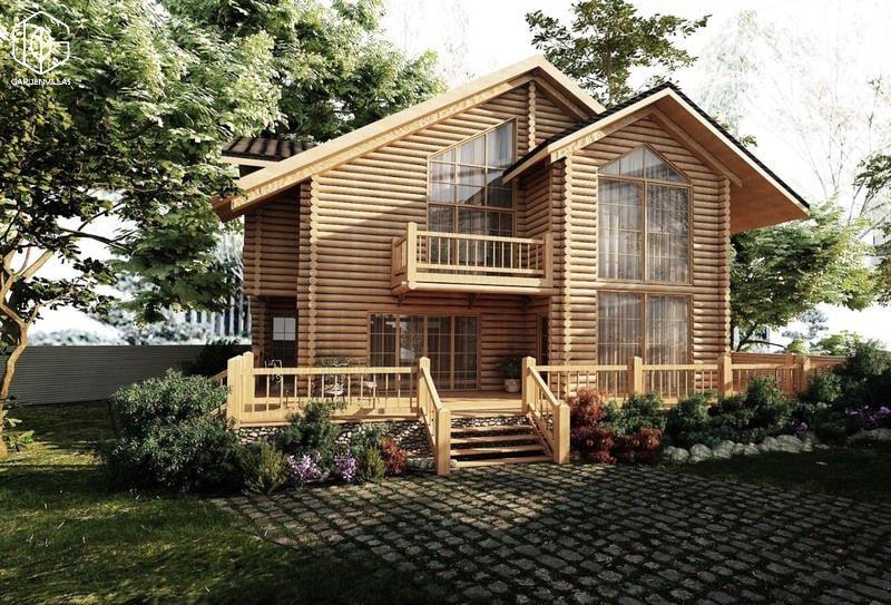 thiết kế nhà gỗ sân vườn