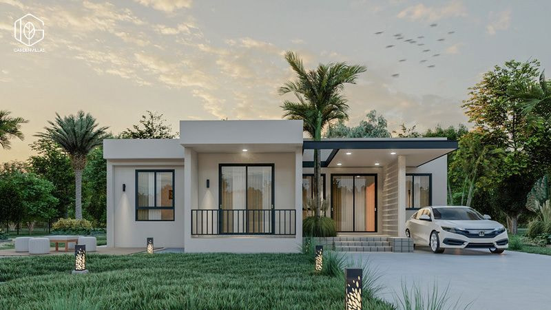 thiết kế nhà vườn 1 tầng