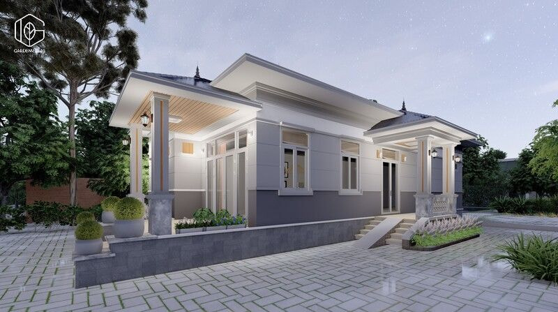 thiết kế nhà vườn 1 tầng