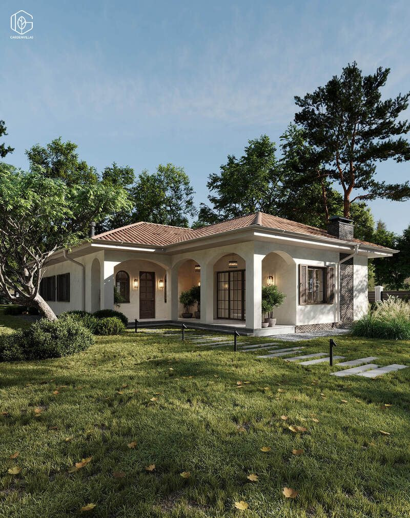 thiết kế nhà vườn 1 tầng