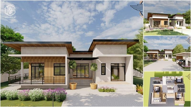 thiết kế nhà vườn 1 tầng