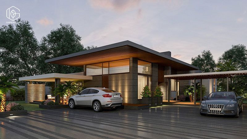 thiết kế nhà vườn 1 tầng