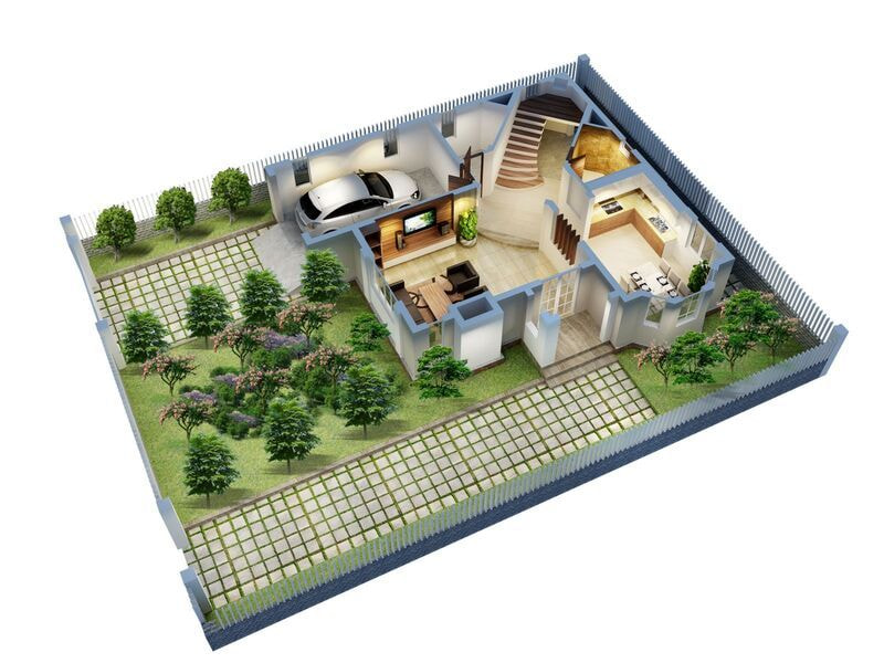 thiết kế nhà vườn 1 tầng