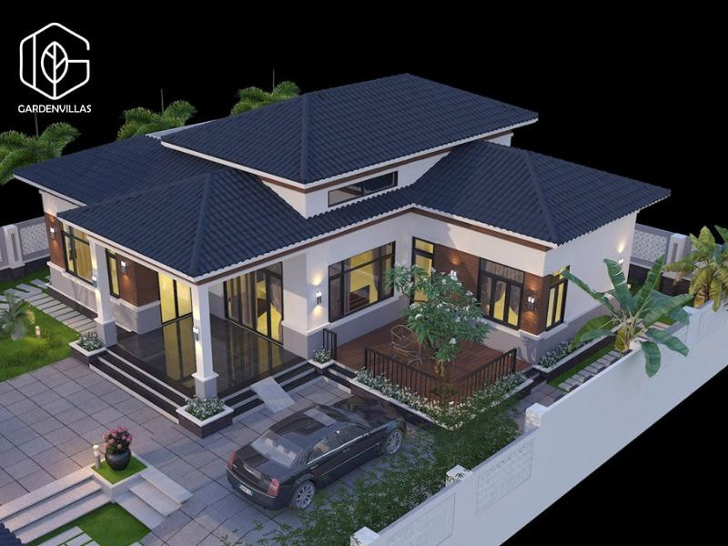 thiết kế nhà vườn 3 phòng ngủ