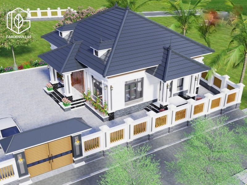 thiết kế nhà vườn 3 phòng ngủ