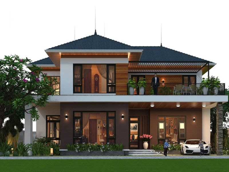 thiết kế nhà vườn 400m2
