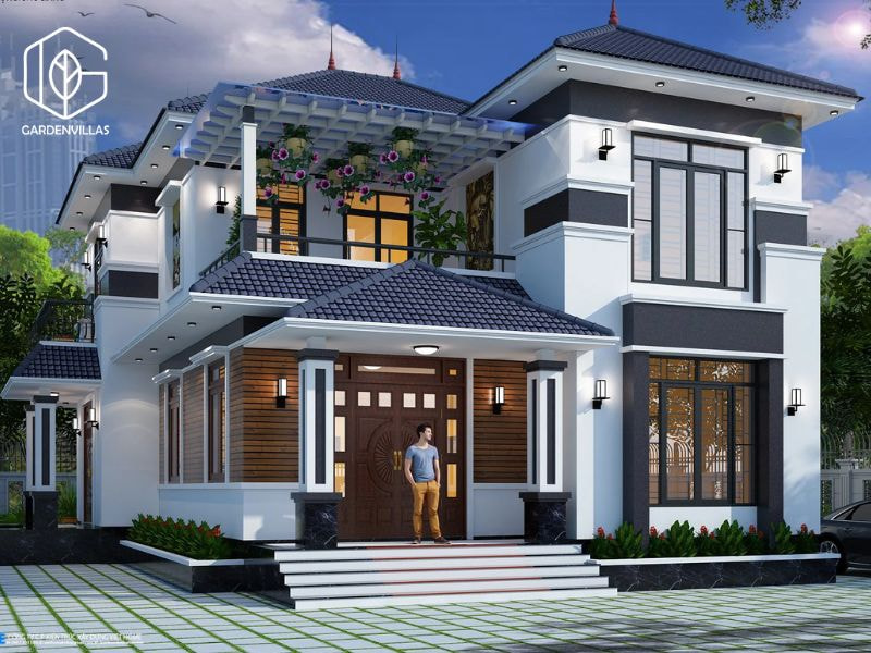 thiết kế nhà vườn 8x20