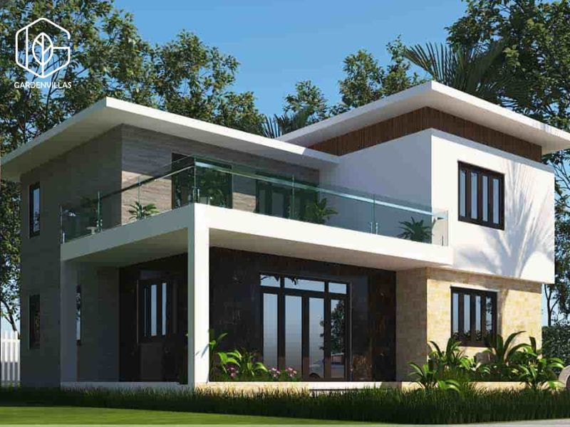 thiết kế nhà vườn 8x20