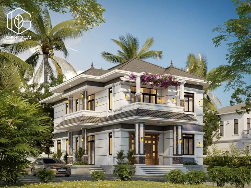 thiết kế nhà vườn 8x20