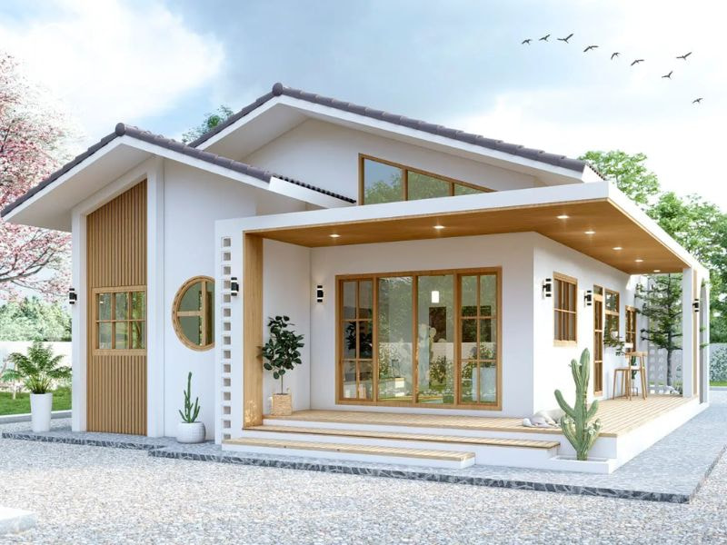 thiết kế nhà vườn 8x20