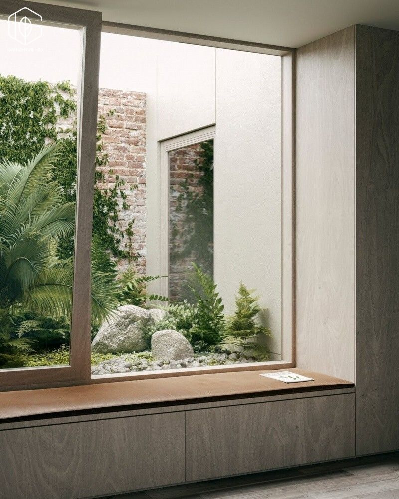 thiết kế nhà có sân vườn ở giữa