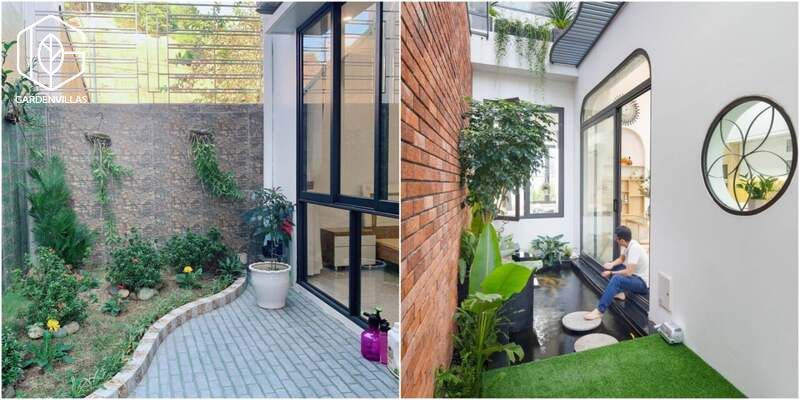 thiết kế nhà có sân vườn ở giữa