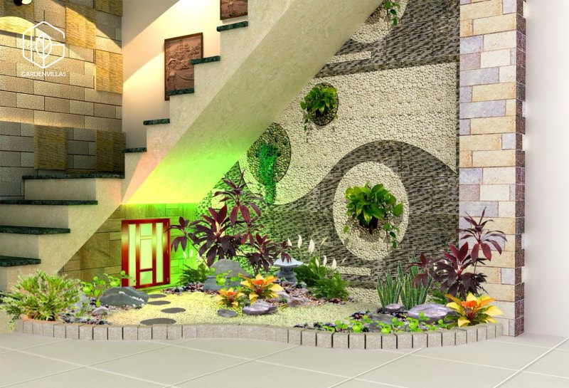 thiết kế nhà có sân vườn ở giữa