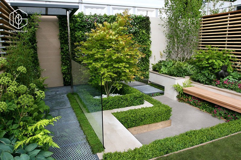 thiết kế nhà có sân vườn ở giữa